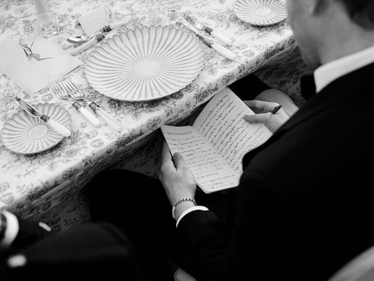 A guest reading the menu at the table, Gleneagles