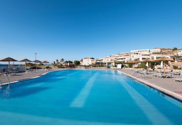 The long pool with the hotel behind, Grand Blue Kos Hotel