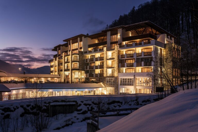 Grand Tirolia Kitzbühel in the evening light, Grand Tirolia Kitzbuhel