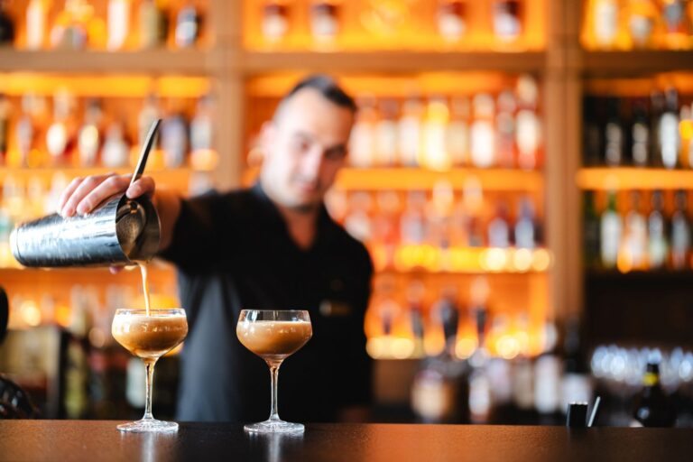 Cocktails served at The Golden bar, Grand Tirolia Kitzbuhel