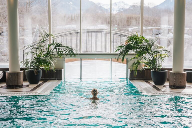 Indoor pool at the Grand Alps Spa, Grand Tirolia Kitzbuhel