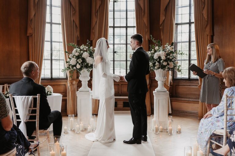Wedding ceremony in the wood-panelled ceremony room, The Grand Hotel & Spa York