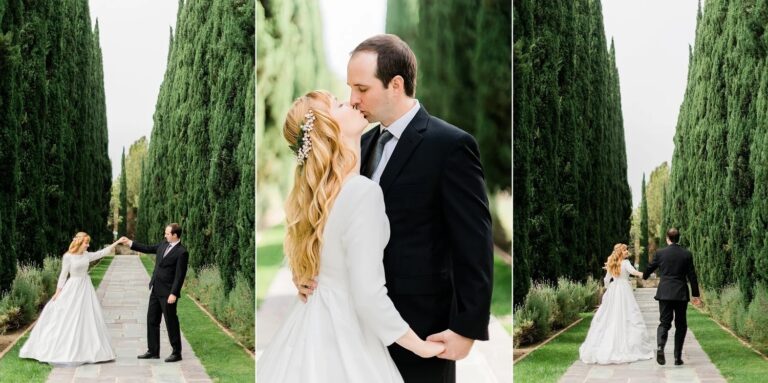 A couple dancing and kissing in the gardens, courtesy of Danforth Neal Photography, Greystone Mansion