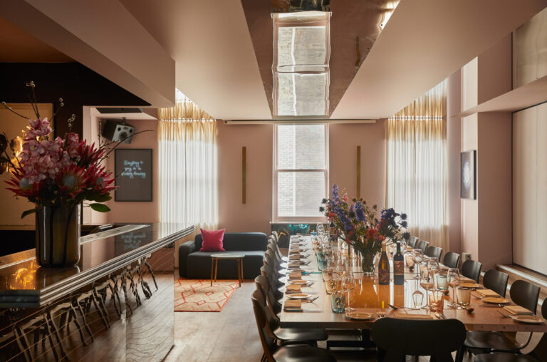 The Groucho Club, A private room set for a long table dinner