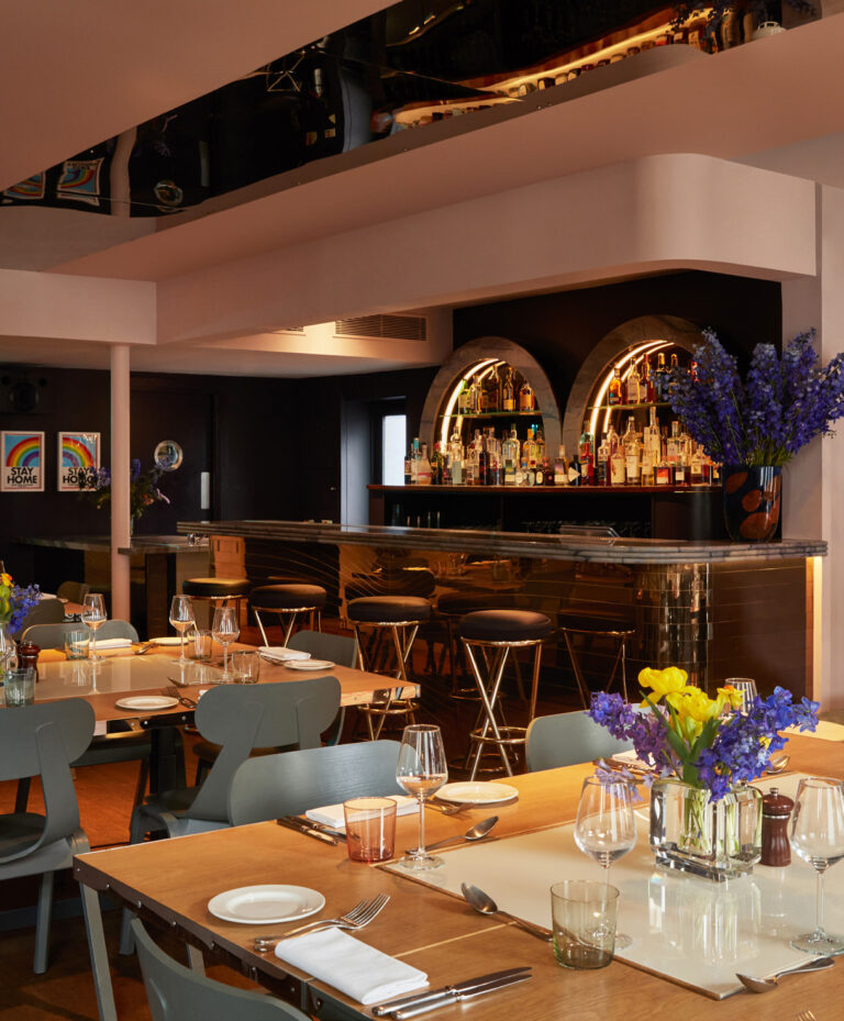 The Groucho Club, A bar and dining tables