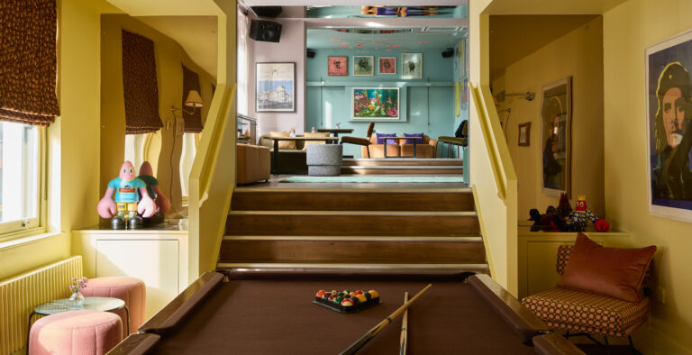 The Groucho Club, The pool table room and stairs up to the Soho Bar