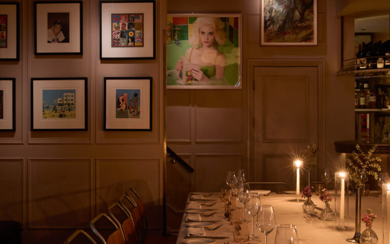 The Groucho Club, A candlelit private dining table