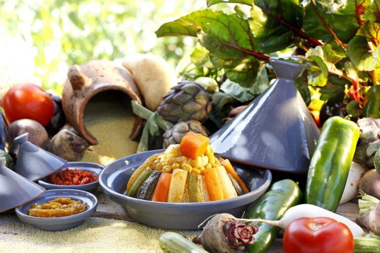 Moroccan vegetable tagine and couscous ingredients, Hôtel Palais Ronsard Relais & Châteaux