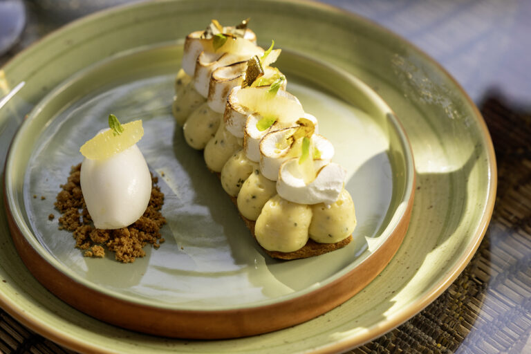 A plated dessert, Hôtel Palais Ronsard Relais & Châteaux