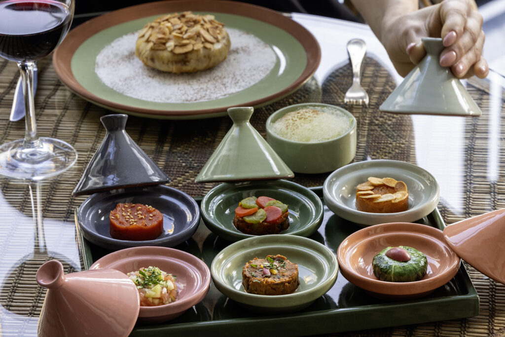 A selection of small dishes and tagines, Hôtel Palais Ronsard Relais & Châteaux