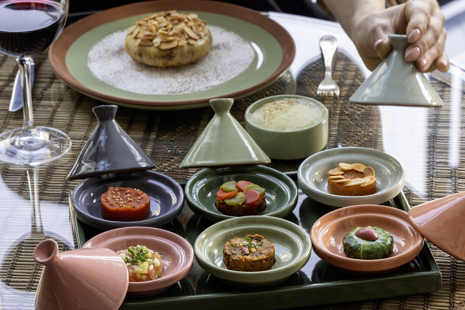 A selection of small dishes and tagines