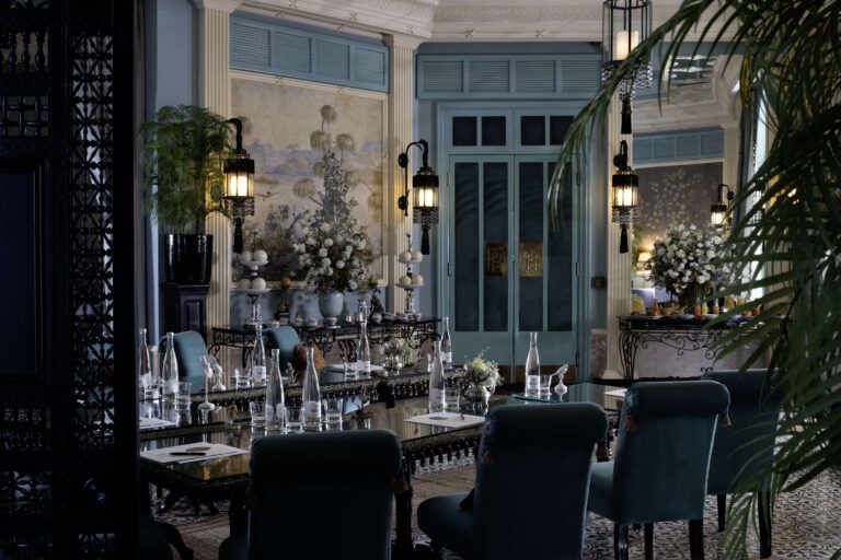 A dining room with tables laid, Hôtel Palais Ronsard Relais & Châteaux