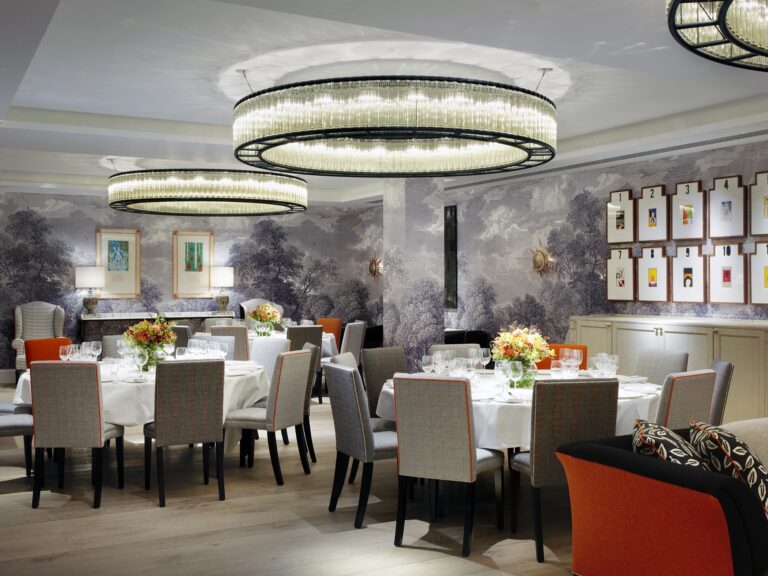 The Windmill Room laid for a private dinner, Ham Yard Hotel