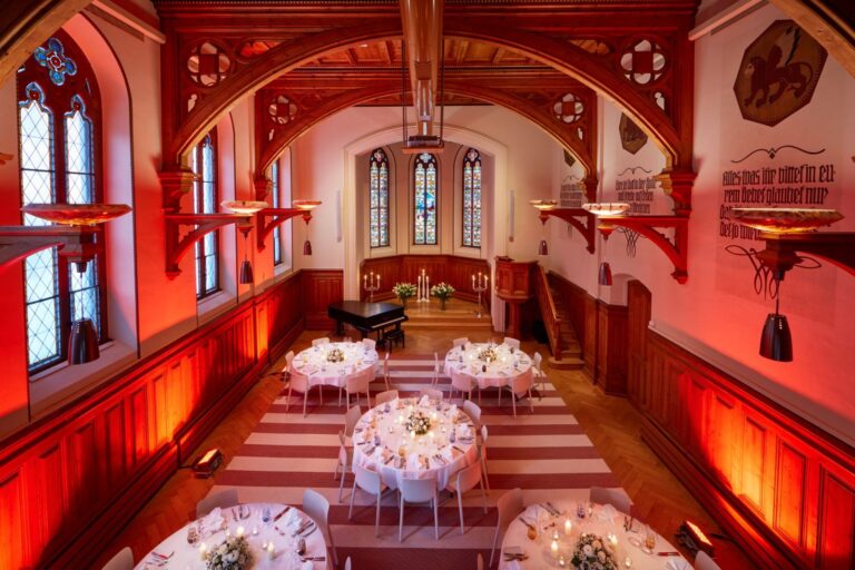 The Chapel set for a banquet, Hard Rock Hotel Davos