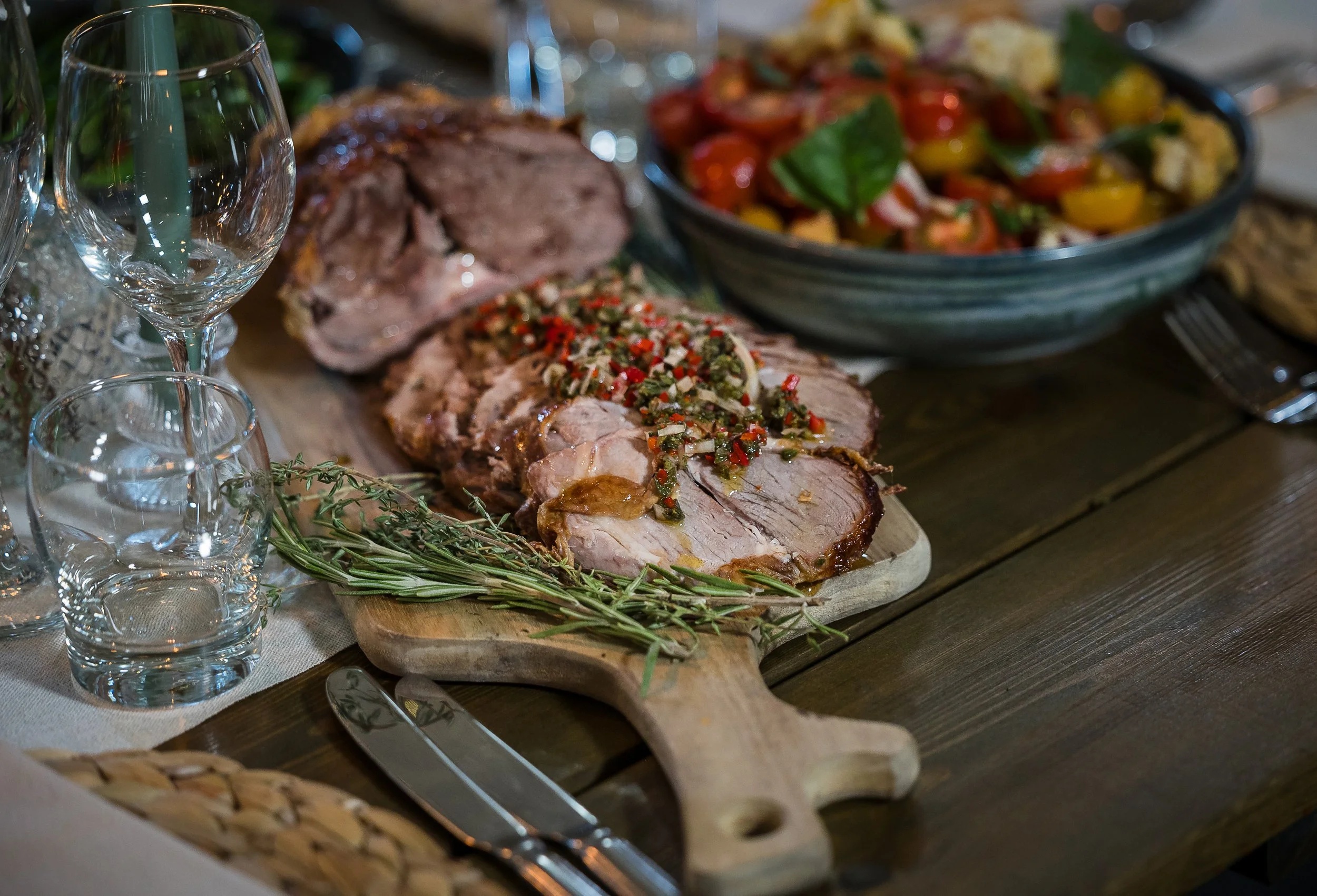 A sharing platter from the Haselbury kitchen, Haselbury Mill