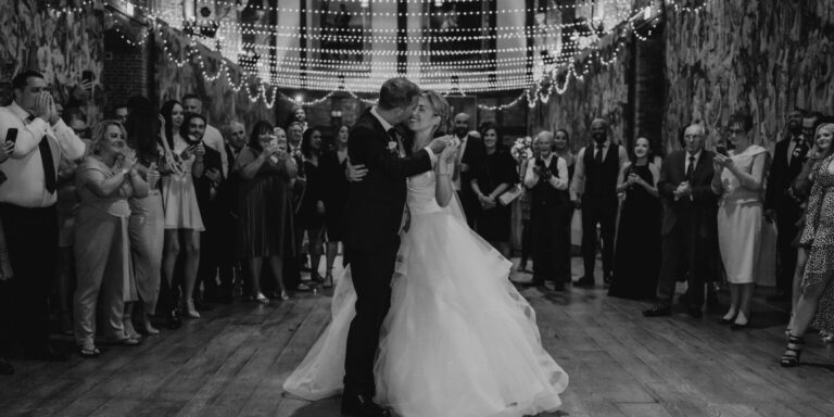 A first dance with guests gathered round, Hatfield House