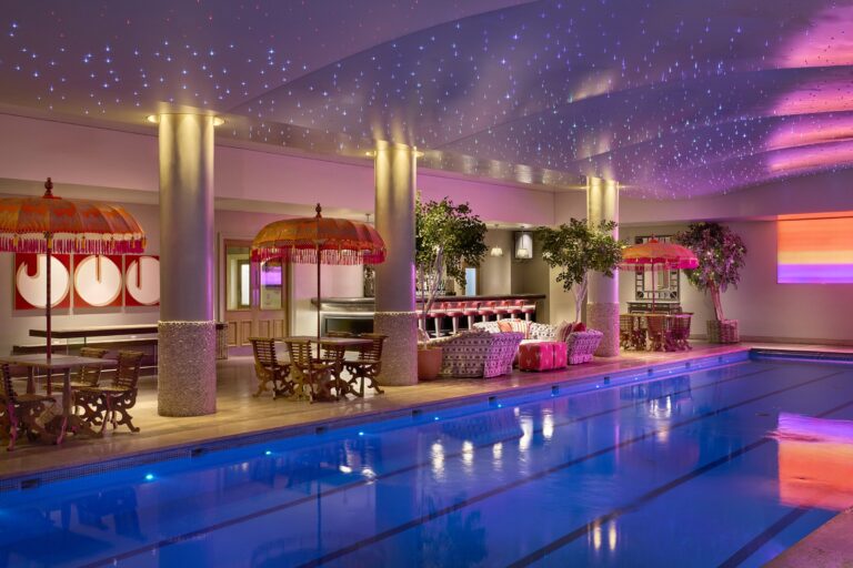 The famous 18m underground swimming pool with its pewter bar, the hotel's signature space, Haymarket Hotel