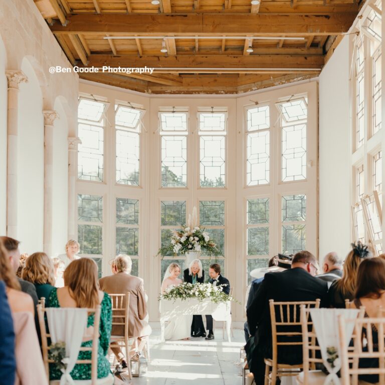 A ceremony in the Wintergarden, Highcliffe Castle