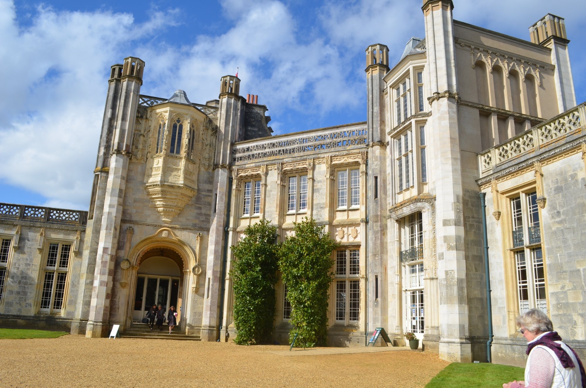 The castle's carved-stone Gothic Renaissance facade, Highcliffe Castle