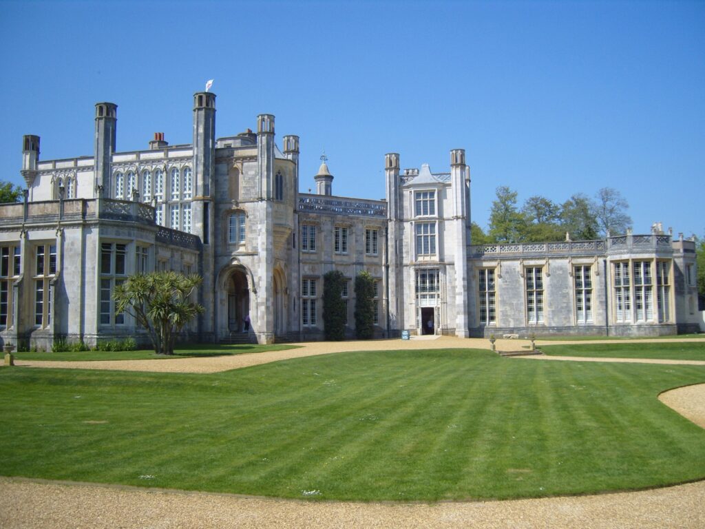 The castle and its lawn, Highcliffe Castle