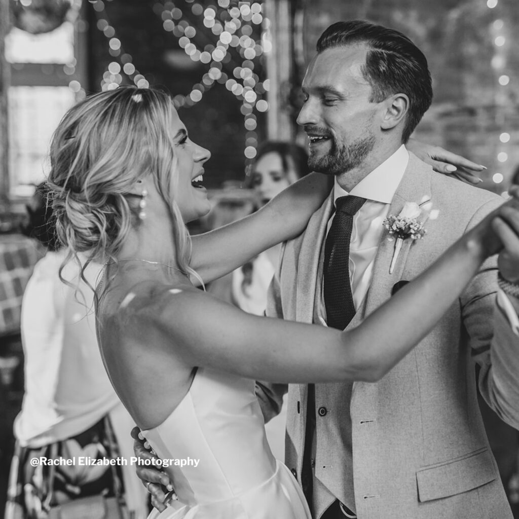 A couple dancing, in black and white, Highcliffe Castle