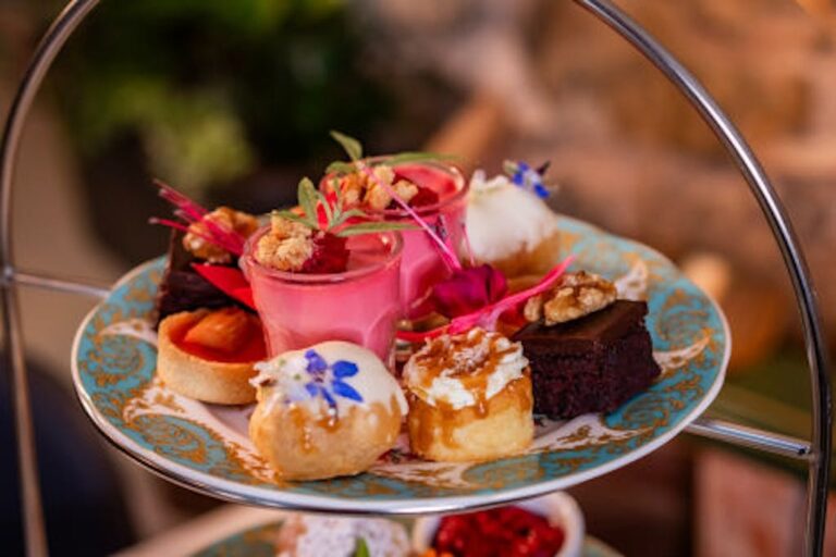 Afternoon tea, canapes and pastries plated for a reception, Hillsborough Castle and Gardens