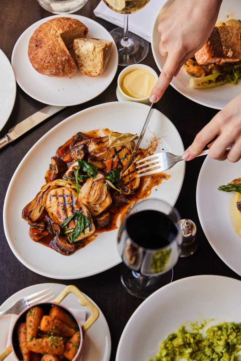Dishes laid out for sharing, Home House