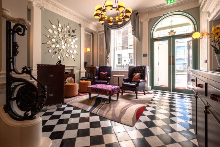 The entrance hall with its chequered floor, Home House