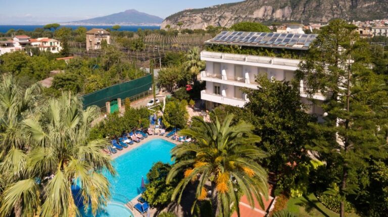 Hotel Alpha and its pool, among the palms of Sant'Agnello, Hotel Alpha