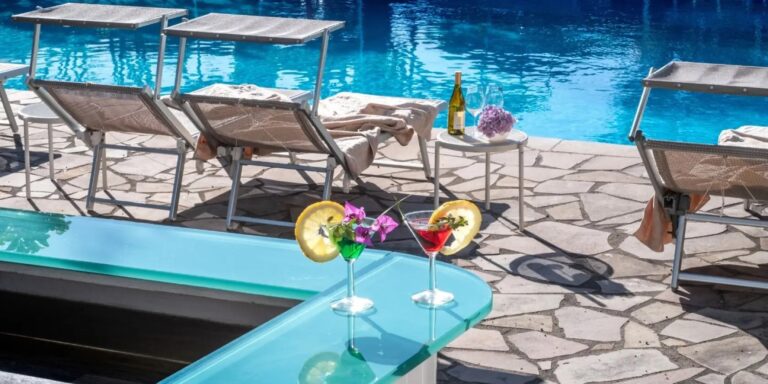 Cocktails at the poolside bar, Hotel Alpha