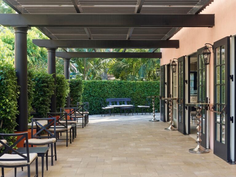 The Garden Courtyard, beneath its pergola, Hotel Bel-Air