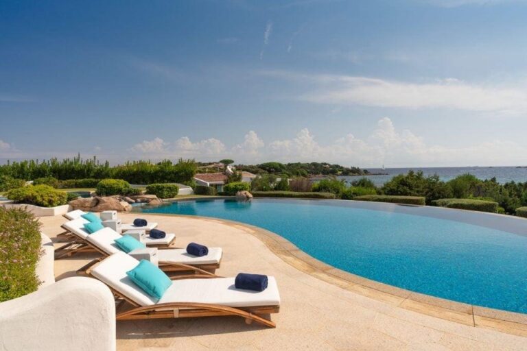 The sea-water pool and loungers, Hotel Romazzino, A Luxury Collection Hotel