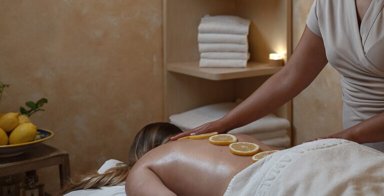 A massage treatment in the spa, Hotel Santa Caterina