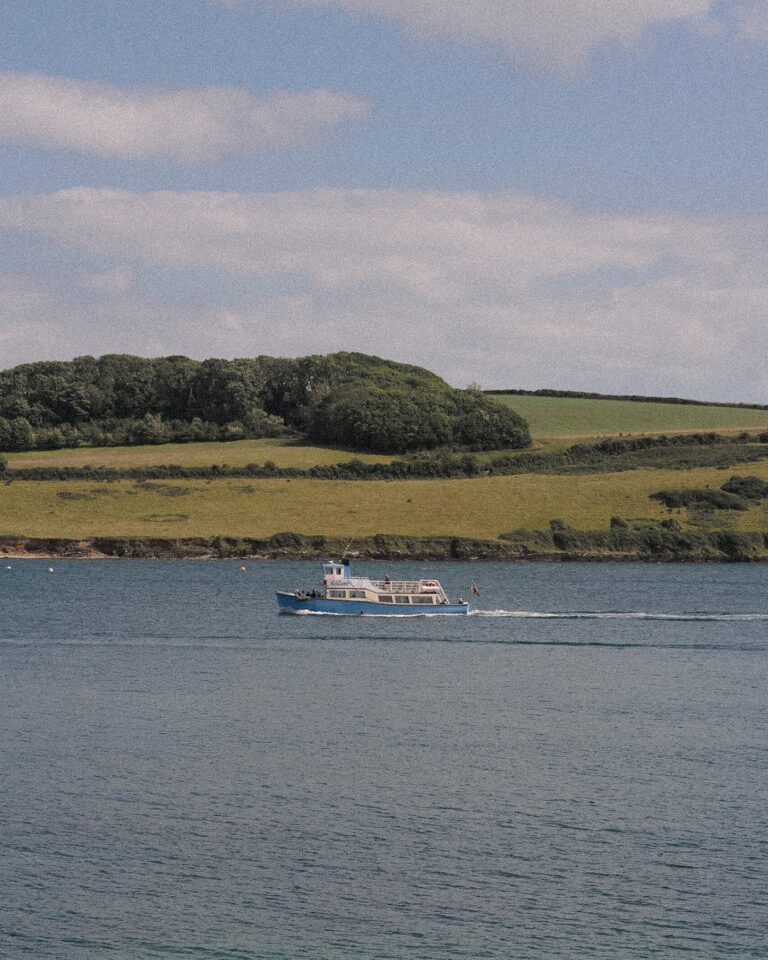 A view over the sea to the headland, Hotel Tresanton