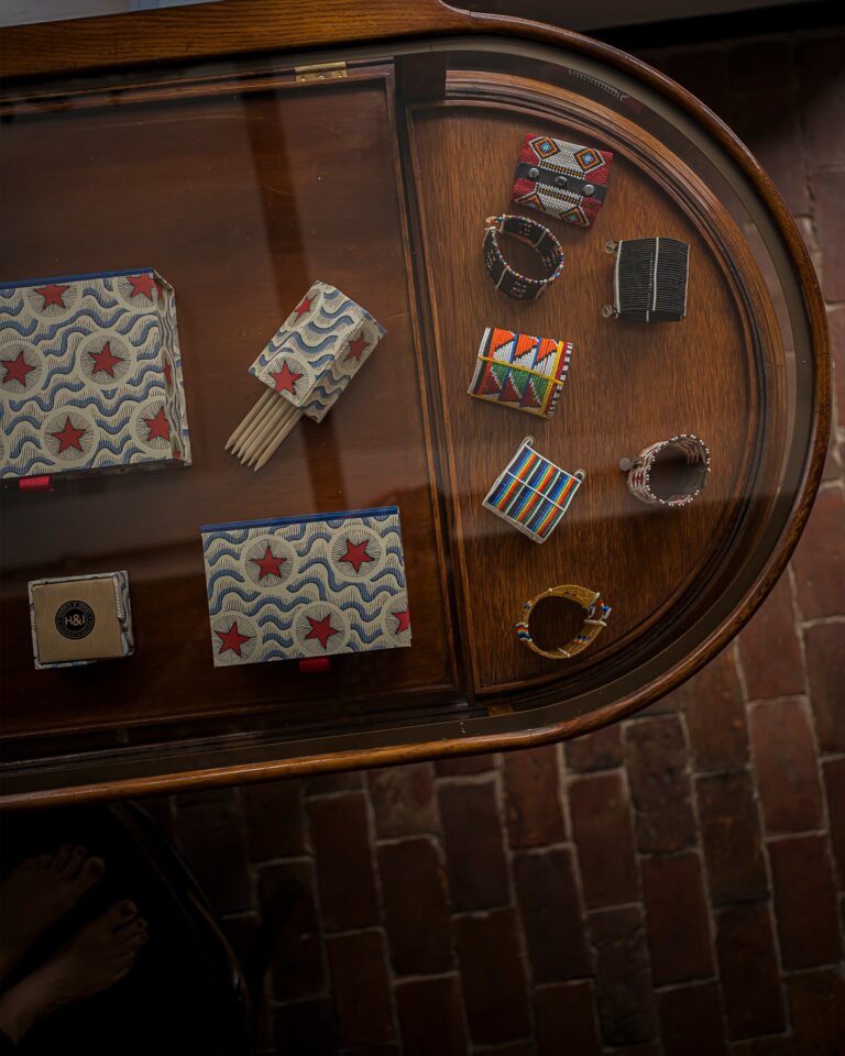 A cabinet of hand-picked details in the hotel, Hotel Tresanton