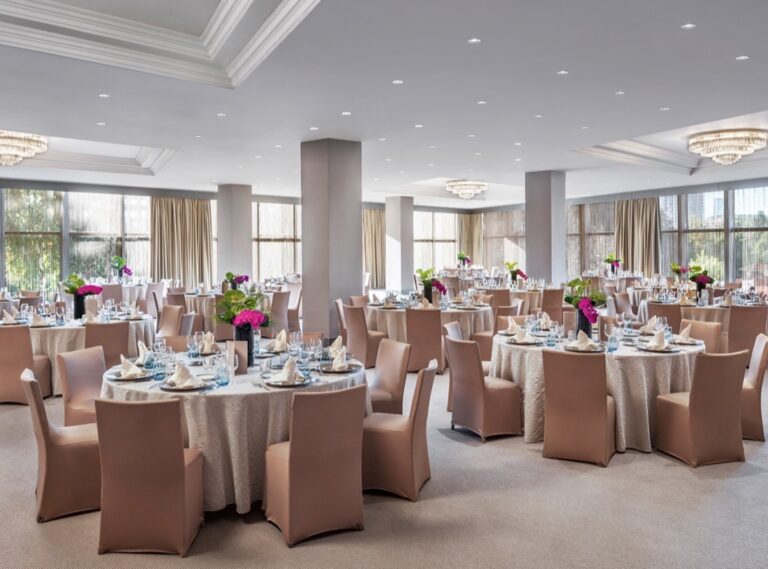 A ballroom set with round banquet tables, InterContinental Istanbul