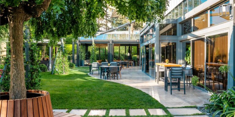 The hotel garden and terrace, InterContinental Istanbul
