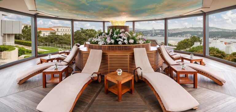 The spa relaxation room with views over the Bosphorus, InterContinental Istanbul