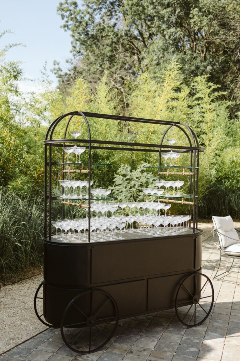 Drinks trolley with glassware, Iris Orangerie