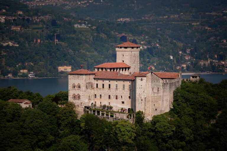 The Rocca di Angera on its wooded hill above Lake Maggiore, Italian Wedding Company