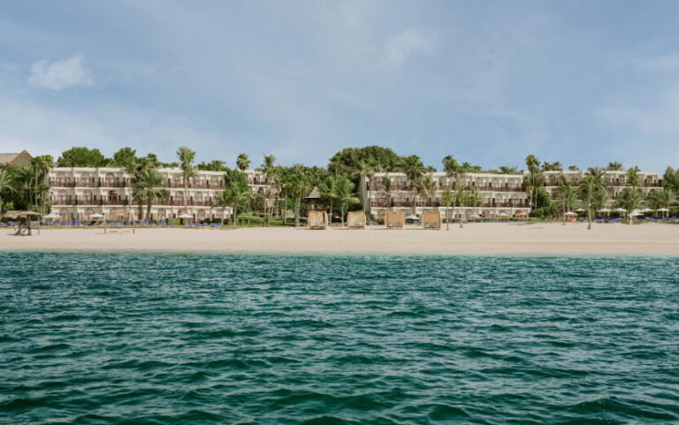 The beachfront buildings of JA Palm Tree Court, Jebel Ali Golf Resort