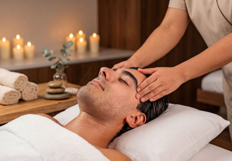 A head and shoulder massage at JA Palm Tree Court spa, Jebel Ali Golf Resort