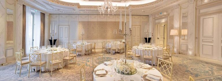 A ballroom set for a wedding dinner, Julia Event
