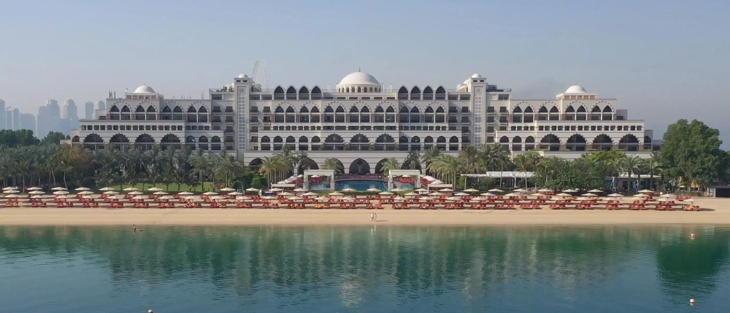 The hotel seen across the water from the beach, Jumeirah Zabeel Saray