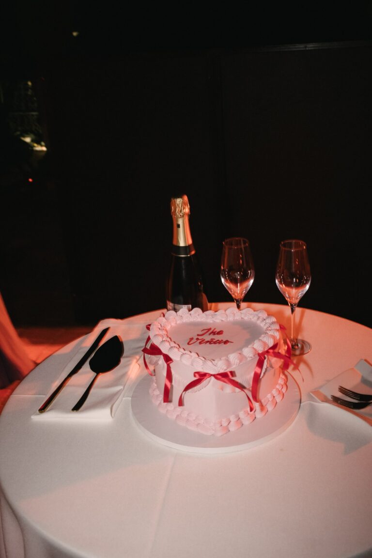 The cake table, after dark, Kaleidos Wedding