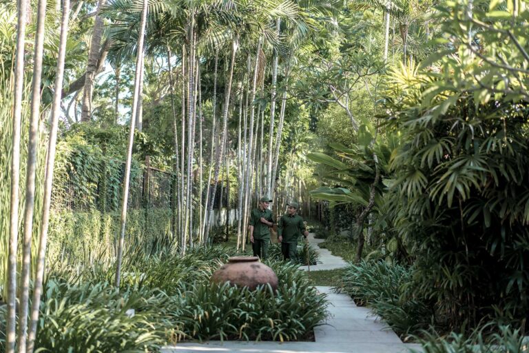 Garden path through the bamboo planting, Kayumanis Nusa Dua Private Villa and Spa