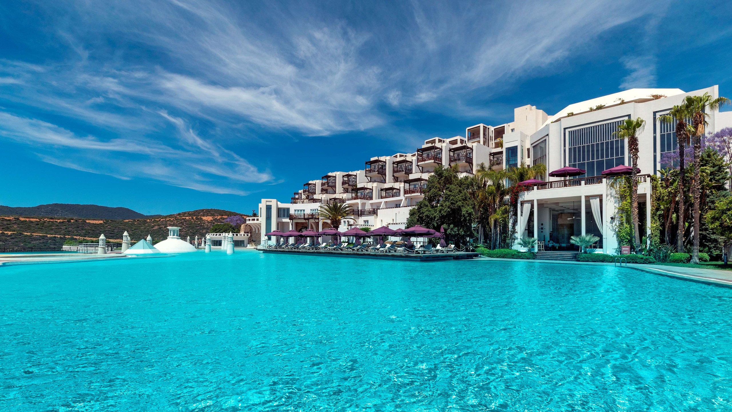 Infinity pool and hotel terraces, Kempinski Hotel Barbaros Bay Bodrum