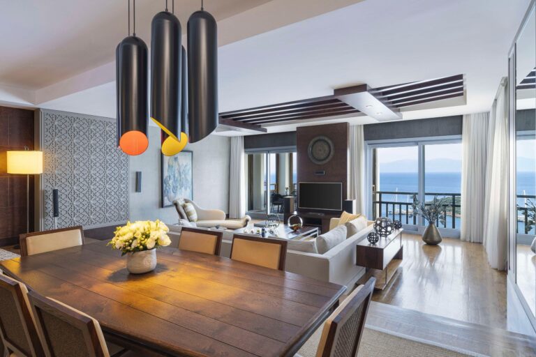 Suite living and dining area, Kempinski Hotel Barbaros Bay Bodrum