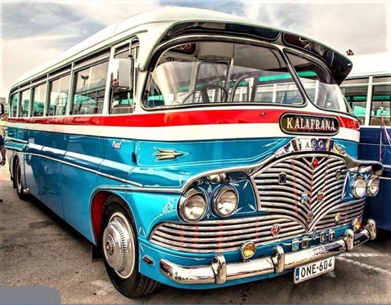 Vintage Maltese bus for guest transport, KG Events Malta