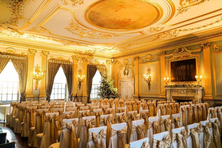 The ballroom set with gold chairs, Knowsley Hall